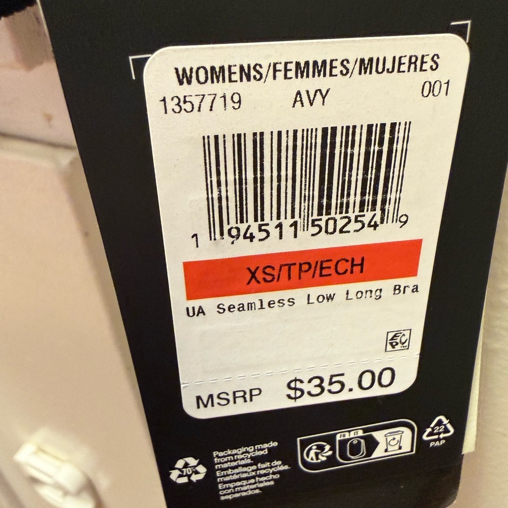 Under Armour Seamless Longline Sports Bras Black XS 2 Pack NWT - Picture 5 of 5